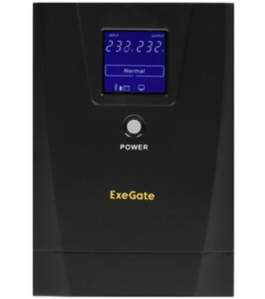 Источник бесперебойного питания Pure Sine Wave ExeGate SinePower UHB-5000.LCD.AVR.6C13.RJ.USB.3U (5000VA/4000W, LCD, AVR, 6*C13, RJ45/11, USB, возможность подключения до десяти внешних батарейных блоков 48В (поставляются отдельно), Rackmount 3U/Tower, металлический корпус, черный)