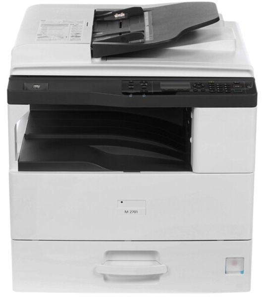 МФУ лазерное Ricoh M 2701 (418118), A3, ч/б, печ. до 27 стр/мин. (А4) до 15 стр/мин. (А3), скан. до 18 стр/мин. (ч/б) 6 стр/мин. (цвет), 600 x 600 dpi, Ethernet, USB