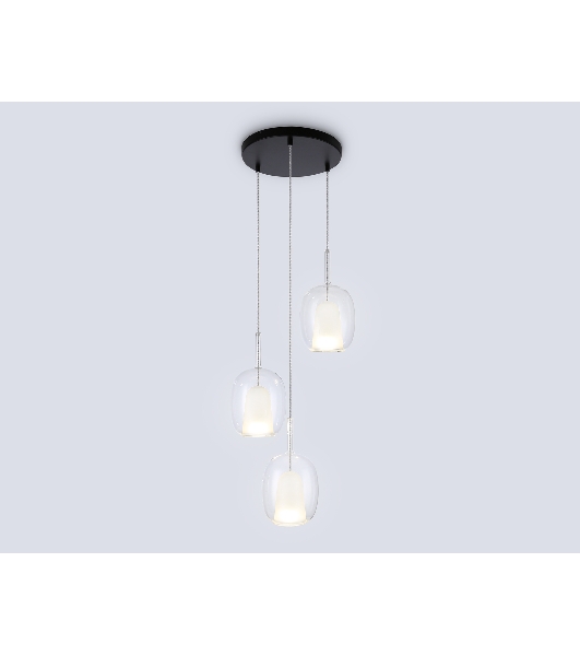 Подвесной светильник Ambrella light LH11151/3 BK/WH/CL черный/белый/прозрачный E27*3 max 60W D425*1500