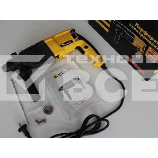 Перфоратор KOLNER KRH 820H (820 Вт, SDS+, 2,5Дж,1150 об/мин, 3 режима, макс.диам.сверл(бетон) 26мм, ПВХ кабель 2м.)