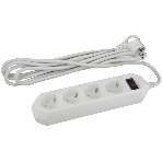 Сетевой фильтр ЭРА USF-M-4es-1.5m-W, 1.5м, белый [б0019741], фото 1