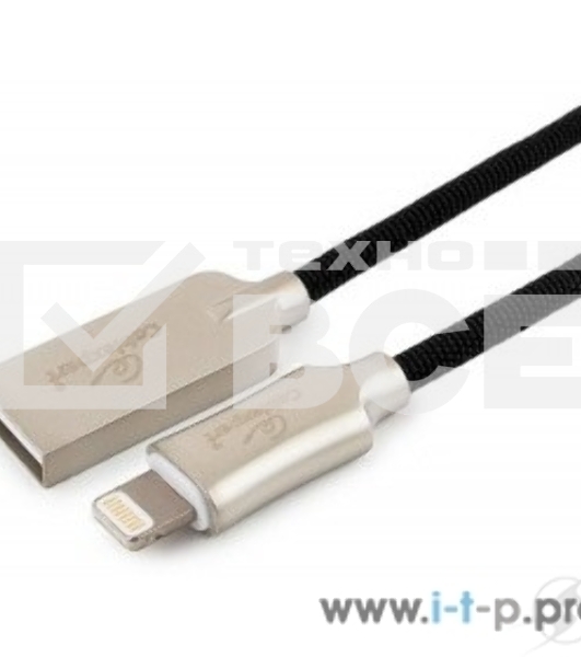 Кабель USB Cablexpert для Apple CC-P-APUSB02Bk-1M, MFI, AM/Lightning, серия Platinum, длина 1м, черный, блистер