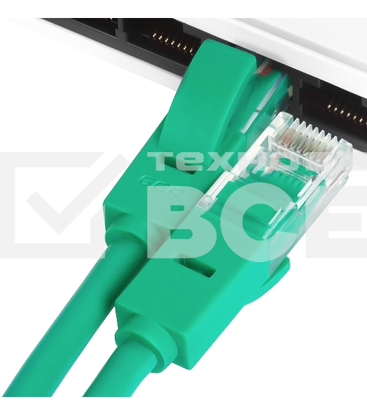Патч-корд Greenconnect Патч-корд UTP прямой 1 m AWG24 кат.5е,  RJ45,  медь, литой (Зеленый), пластик пакет (GCR-LNC05-1.0m)