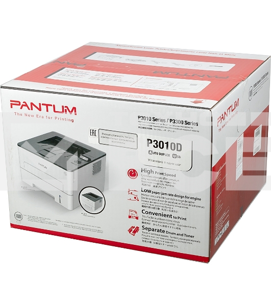 Принтер лазерный Pantum P3010D, A4, ч/б, печ. до 30 стр/мин, 1200 х 1200dpi, USB