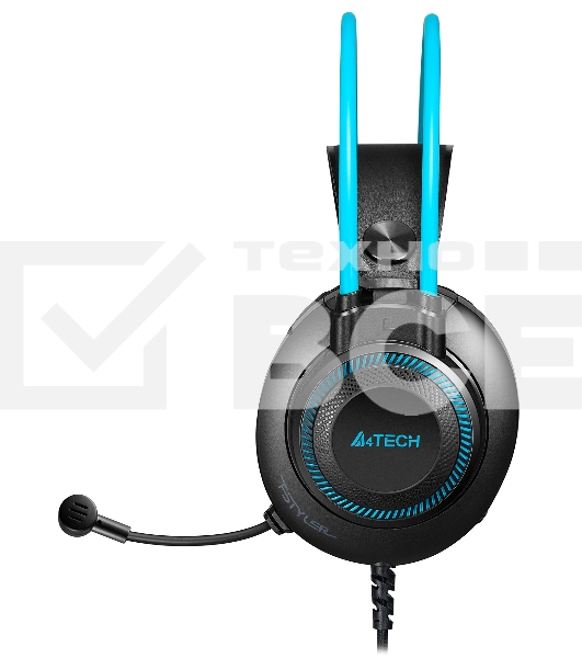 Наушники с микрофоном A4Tech Fstyler FH200i серый/синий 1.8м накладные оголовье (FH200I BLUE)