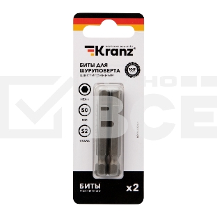 Бита шестигранная для шуруповерта KRANZ HEX6х50 мм (2 шт./уп.)