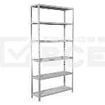 Металлические стеллажи Стеллаж MS 220/100х60/6 (Размеры внешние (ВхШхГ) 2200х1000х600 мм, 6 полок, с единой стойкой), фото 1