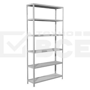 Металлические стеллажи Стеллаж MS 220/100х60/6 (Размеры внешние (ВхШхГ) 2200х1000х600 мм, 6 полок, с единой стойкой)