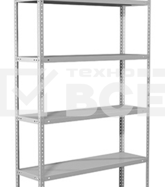 Металлические стеллажи Стеллаж MS 220/100х60/6 (Размеры внешние (ВхШхГ) 2200х1000х600 мм, 6 полок, с единой стойкой)