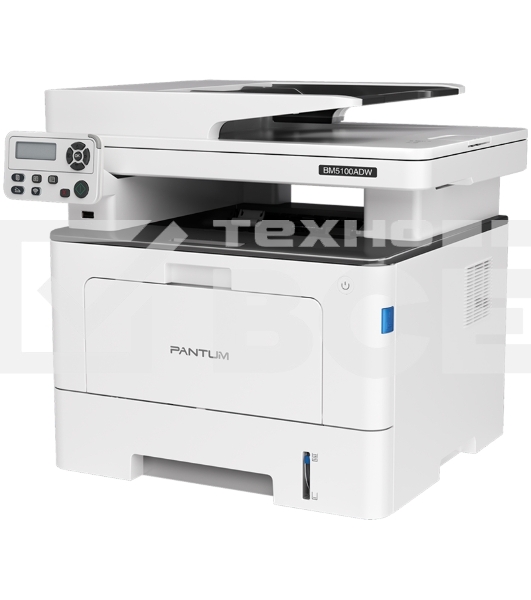 МФУ лазерный Pantum BM5100ADW, A4, ч/б, печ. до 40 стр/мин., скан. до 24 стр/мин., 1200x1200dpi, USB, RJ-45, Wi-Fi