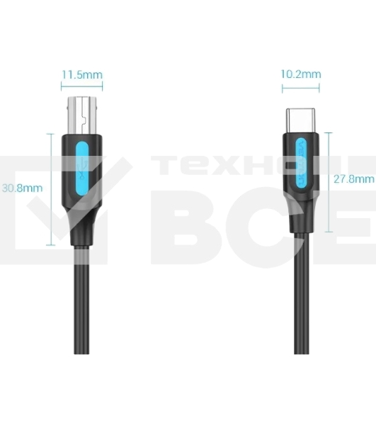 Кабель Vention USB 2.0 Type C M/BM - 1 м.