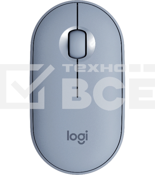Мышь беспроводная Logitech Pebble M350 серый, 1000 dpi, радиоканал, Bluetooth, USB, кнопки - 3