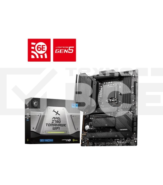 Материнская плата MSI MAG Z790 TOMAHAWK WIFI, LGA 1700, Intel Z790, 4xDDR5, 7xSATA, 4xM.2, 1xPCIe 4.0 x4, 1xPCIe 5.0 x16, 1xHDMI, 1xDP, 1x2.5Gb LAN, 4xUSB-A 3.2 Gen 1, 4xUSB-A 3.2 Gen 2, 1xUSB-C 3.2 Gen 2, 1xUSB-C 3.2 Gen 2x2, 5x3.5 мм, 7.1, Standard-ATX