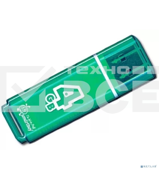 Флеш диск 4Gb USB Drive <USB2.0> Smartbuy Glossy series Green (SB4GBGS-G)