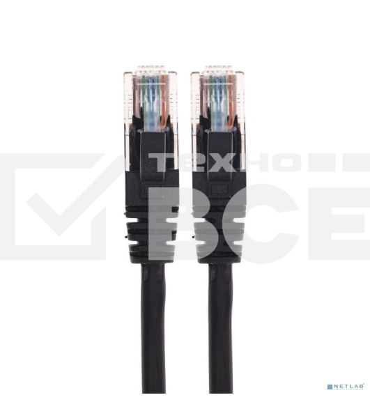 Патч-корд U/UTP, CAT 5e, RJ45-RJ45, 26AWG, ZH нг(А)-HF, черный, 1м  REXANT