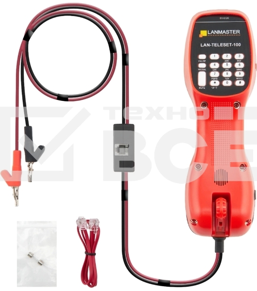 Трубка телефонная Lanmaster LAN-TELESET-100 для тестирования красный