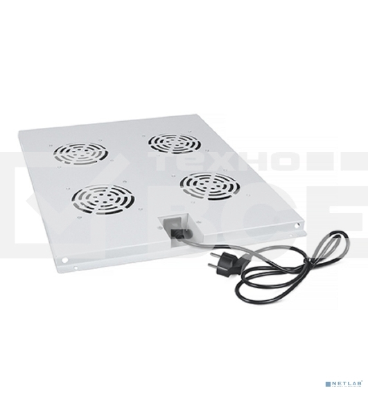 Вентиляторный модуль Cabeus, 1U, 40х423х515 мм (ВхШхГ), вентиляторов: 4, поток: 600 м3/ч, в напольные шкафы серии SH-05C глубиной 800мм, серый