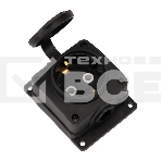 Розетка (колодка) Rexant влагозащищенная с крышкой 1 гнездо COMPACT, с/3, 16А, IP54, каучук, черный, фото2