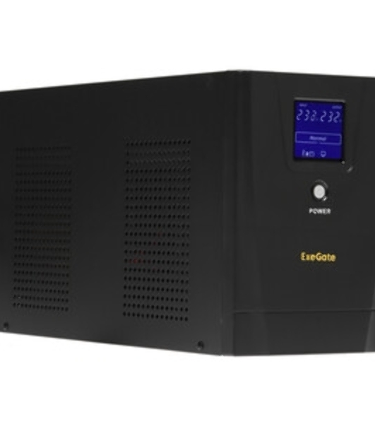 Источник бесперебойного питания Pure Sine Wave ExeGate SinePower UHB-5000.LCD.AVR.6C13.RJ.USB.3U (5000VA/4000W, LCD, AVR, 6*C13, RJ45/11, USB, возможность подключения до десяти внешних батарейных блоков 48В (поставляются отдельно), Rackmount 3U/Tower, металлический корпус, черный)
