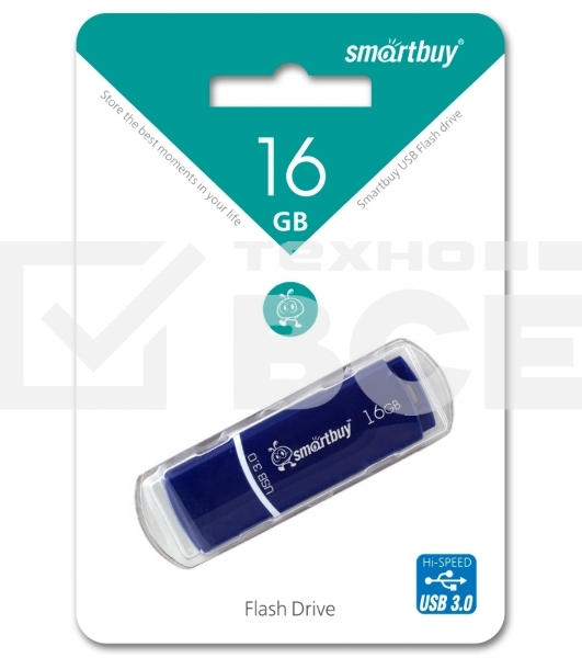 Флешка USB Smartbuy 3.0 Flash 16Gb,Crown Blue (SB16GbCRW-Bl)