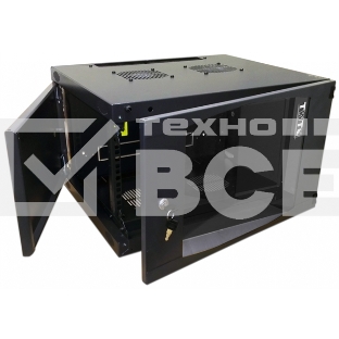 Шкаф настенный Next, 18U 550x600, стеклянная дверь, черный