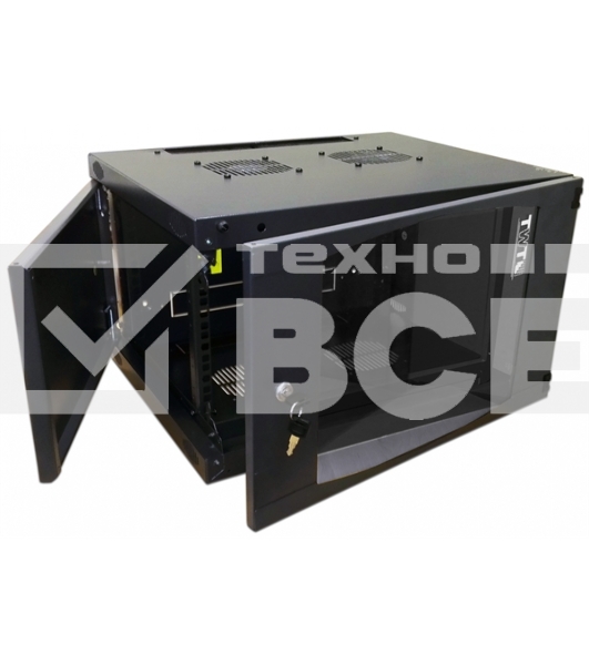 Шкаф настенный Next, 18U 550x600, стеклянная дверь, черный