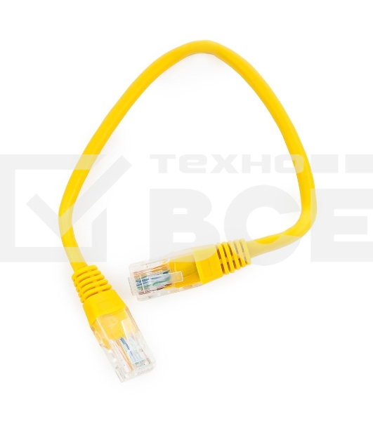 Патч-корд UTP Cablexpert кат.5e, 0.25м, литой, многожильный (жёлтый)