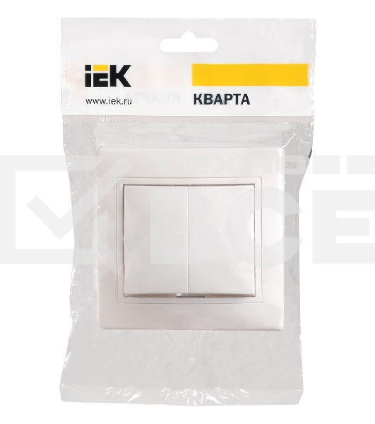 Выключатель Iek EVK20-K01-10-DM ВС10-2-0-КБ 2кл 10А КВАРТА (белый)