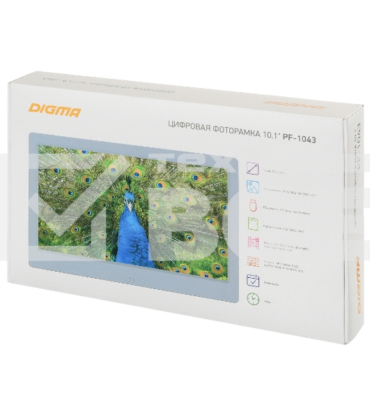 Фоторамка Digma 10.1' PF-1043 IPS 1280x800 белый пластик ПДУ Видео
