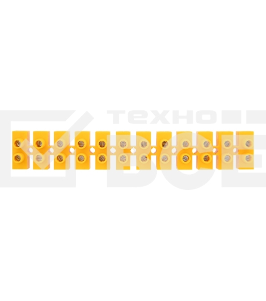 Клеммная винтовая колодка KВ-40 25-40, ток 100 A, полиэтилен желтый Rexant (10 шт./уп.)