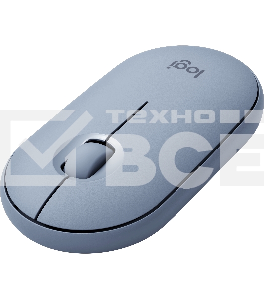 Мышь беспроводная Logitech Pebble M350 серый, 1000 dpi, радиоканал, Bluetooth, USB, кнопки - 3