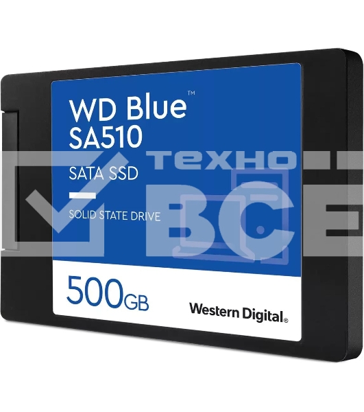 Накопитель SSD WD Blue SA510 WDS500G3B0A, 500GB, SATA III, 2.5