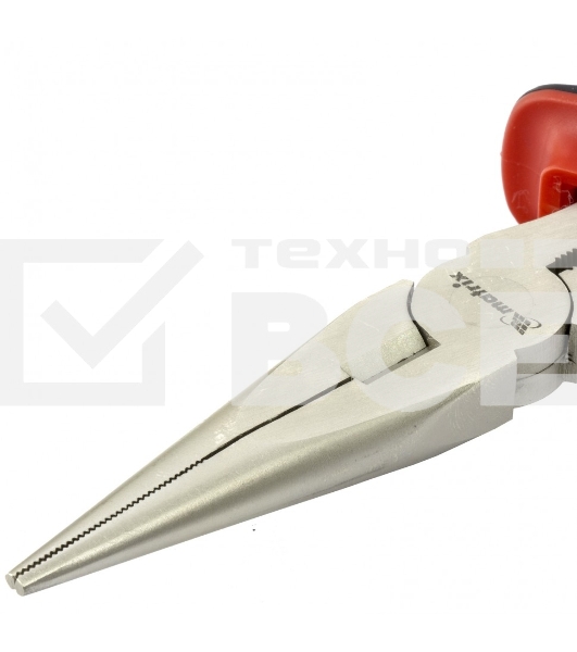 Длинногубцы MATRIX NICKEL, 200 мм, прямые никелированные, двухкомпонентные рукоятки 17168