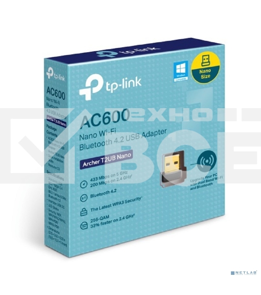 Ультракомпактный двухдиапазонный Wi-Fi USB-адаптер TP-Link Archer T2UB Nano AC600 Bluetooth 4.2