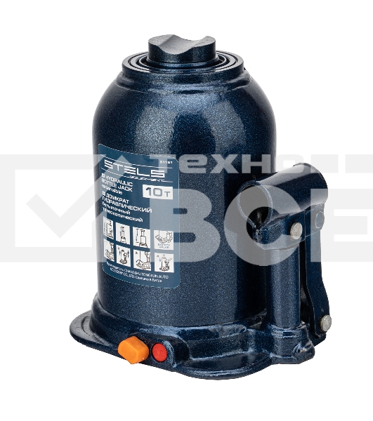 Домкрат гидравлический бутылочный телескопический, 10 т, подъем 180-430 мм Stels