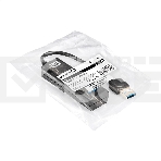 Хаб USB (концентратор) 4-в-1 ExeGate DUB-4TP (кабель-адаптер USB3.0 --> 4xUSB3.0, Plug&Play, черный), фото 1
