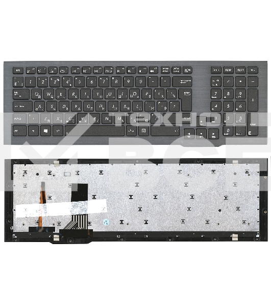 Клавиатура для ноутбука Asus G75V G75VW черная с рамкой и подсветкой