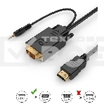Кабель-переходник аудио-видео Premier 5-983AU HDMI (m)/VGA (m) 1.8м. черный (5-983AU 1.8), фото3