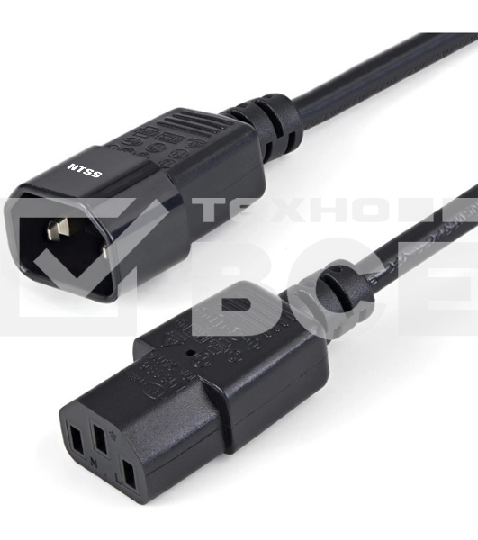Шнур питания NTSS NTSS-PC13143 C13-С14 проводник.:3x1мм2 1м 220/250В 10А черный