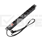 Блок распределения питания Rexant для 19' шкафов, горизонтальный, 8 розеток СЕЕ 7/4, 16A, выкл, алюм корп, шнур 2м, вилка СЕЕ 7/7, фото9