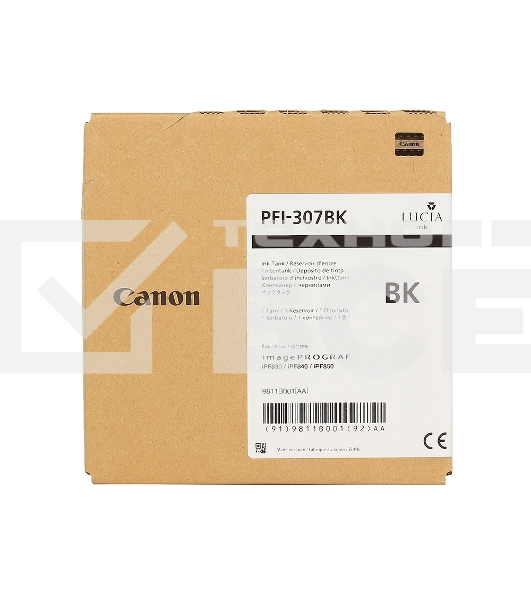 Картридж струйный CANON PFI-307 BK черный (330 мл) для Canon imagePROGRAF iPF830, iPF840, iPF850