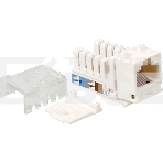 Модуль Keystone, RJ45, кат.5E, UTP, 90 градусов, узкий, со шторкой, белый, фото2