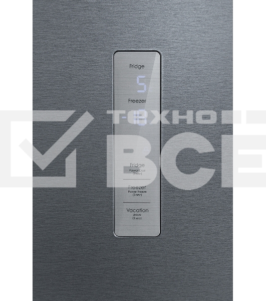 Холодильник Hyundai CC4553F нержавеющая сталь двухкамерный 316/100л морозилка снизу, No Frost