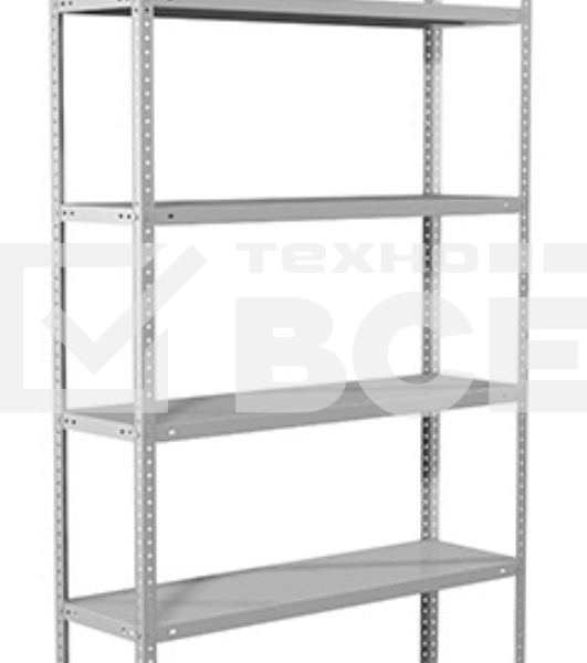 [Металлические стеллажи] Стеллаж MS 220/100х40/6 (Размеры внешние (ВхШхГ) 2200х1000х400 мм, 6 полок, с единой стойкой) [S24199174602]