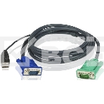 Шнур, мон+клав+мышь USB ATEN, SPHD15=>HD DB15+USB A-Тип, Male-2xMale, 8+4 проводов, опрессованный, 1.8 метр., черный, (2L-5202U), фото5