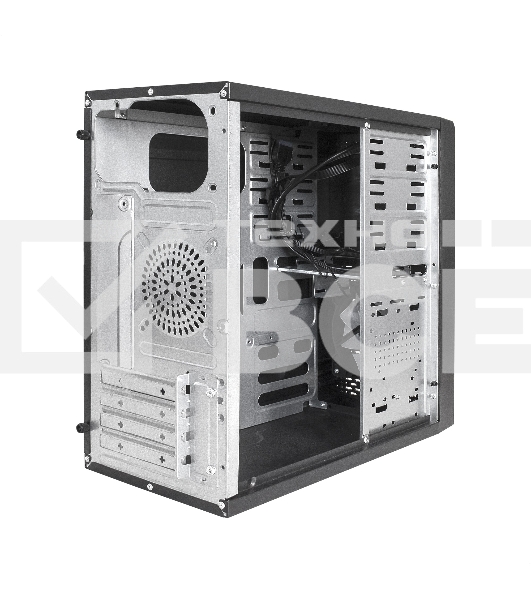Компьютерный корпус Minitower ExeGate mEVO-7807-NPX500 (mATX, БП 500NPX 12см, 1*USB+1*USB3.0, черный 1x12см с RGB подсветкой)