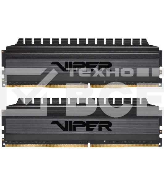 Оперативная память Patriot Viper 4 Blackout, DDR4, 16GB (2x8 GB), 3600 MHz, CL18, радиатор, чёрный