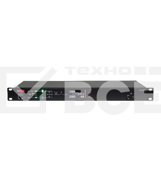 Автоматический ввод резерва ELEMY RACK ATS, 1U, 220В, 16А, OLED, Ethernet, in (2) C20, out (1) C19 (9) C13