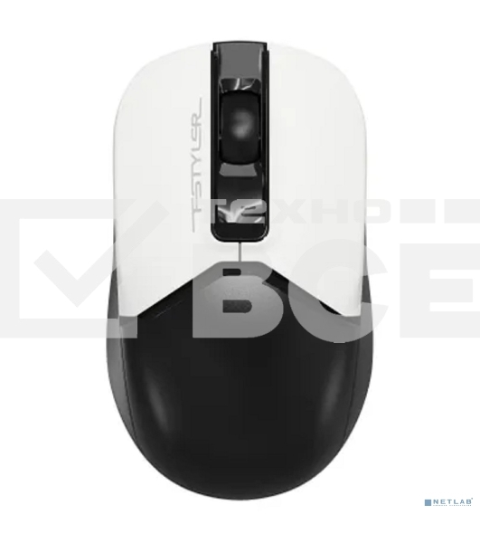 Мышь беспроводная A4Tech Fstyler FB12 белый/черный, 1200 dpi, радиоканал, Bluetooth, USB, кнопки - 3