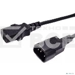 Кабель питания Filum FL-PC16-C13-C14-1M С13- C14, 3х1 мм , 220В, 10A, черный, 1 м., фото 1